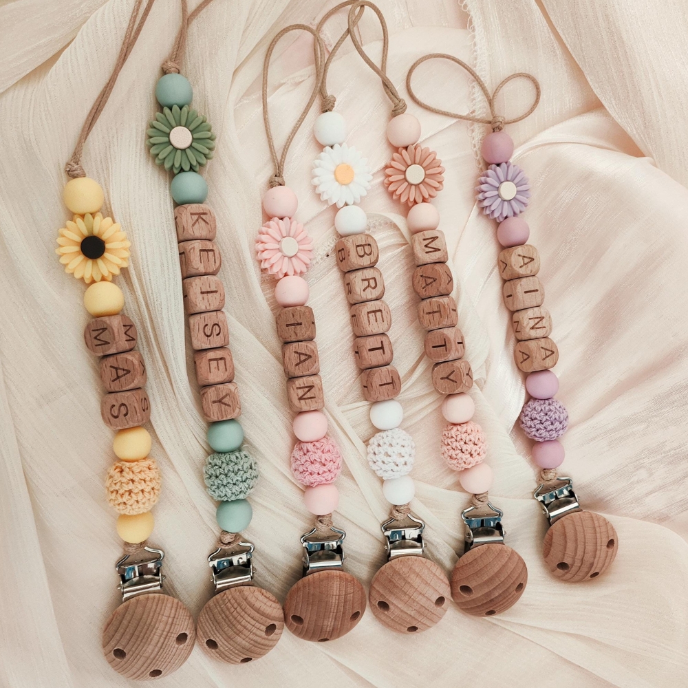 Daisy Crochet Custom Pacifier Clip