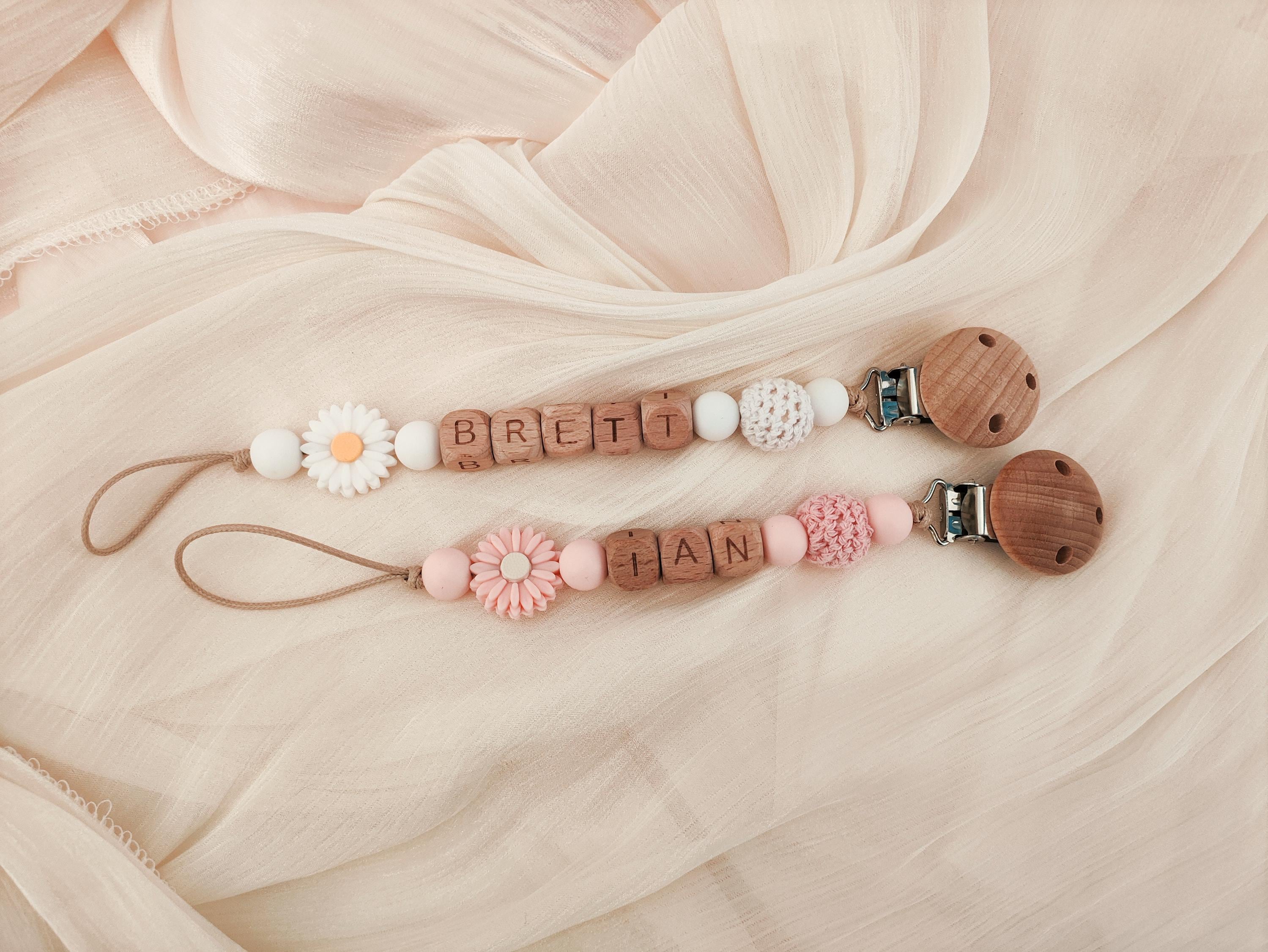 Daisy Crochet Custom Pacifier Clip - Image 2