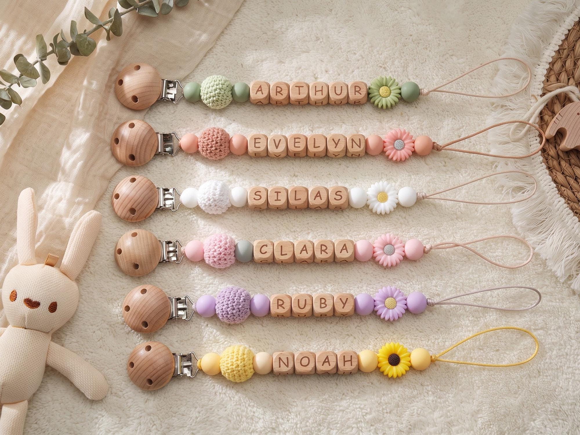Natural Wooden Letter Beads Custom Pacifier Clip - Image 5